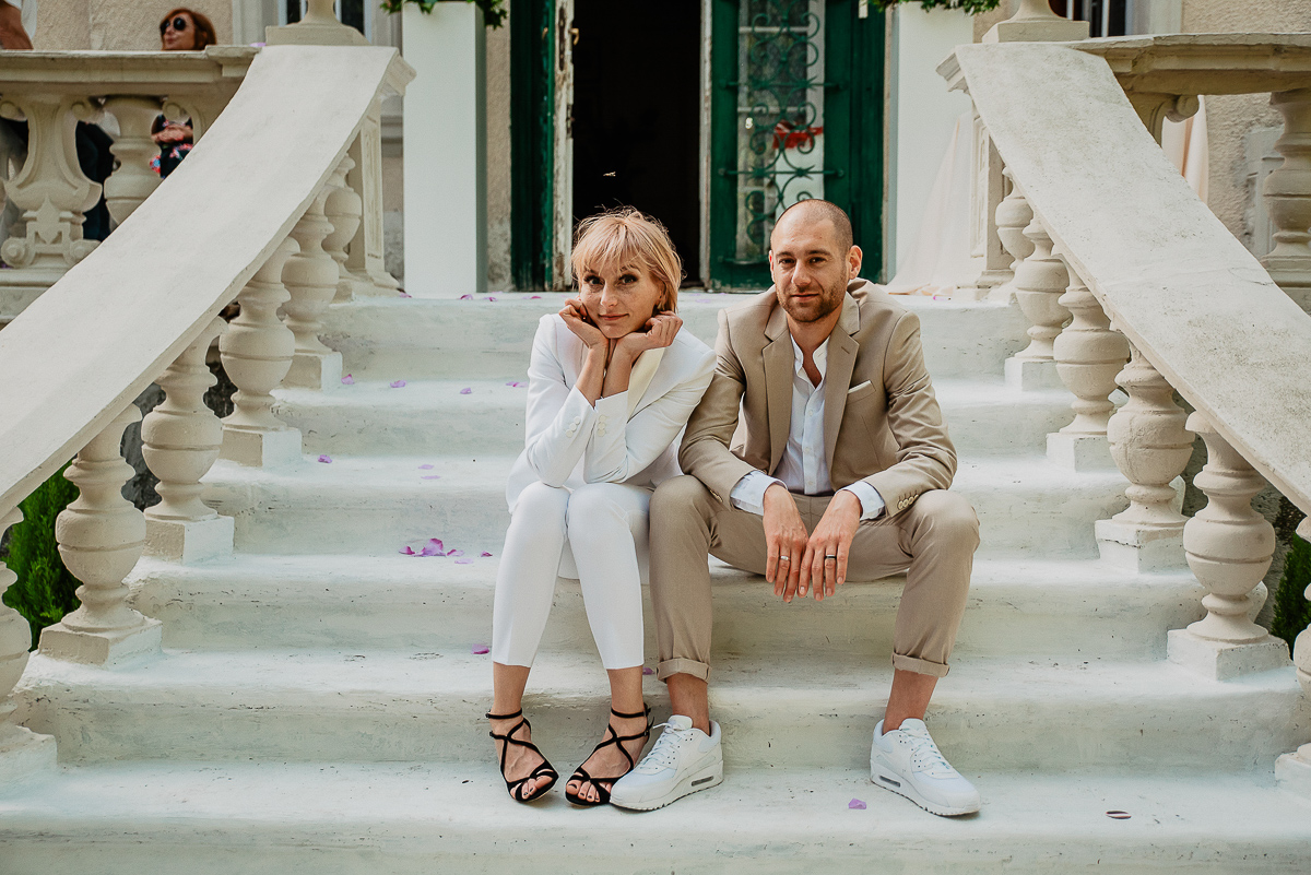 panna młoda i pan młody ślub plenerowy w Gdańsku